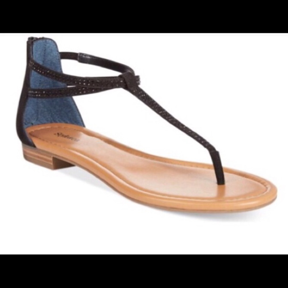 NIB Style & Co Black Split Toe Thong Sandal